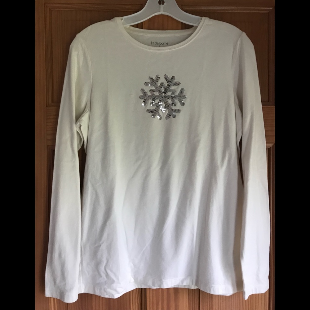 Liz Claiborne long sleeve snow flake shirt